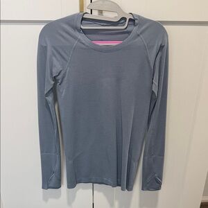 lululemon athletica Long Sleeve Crew Tee in Slate Blue